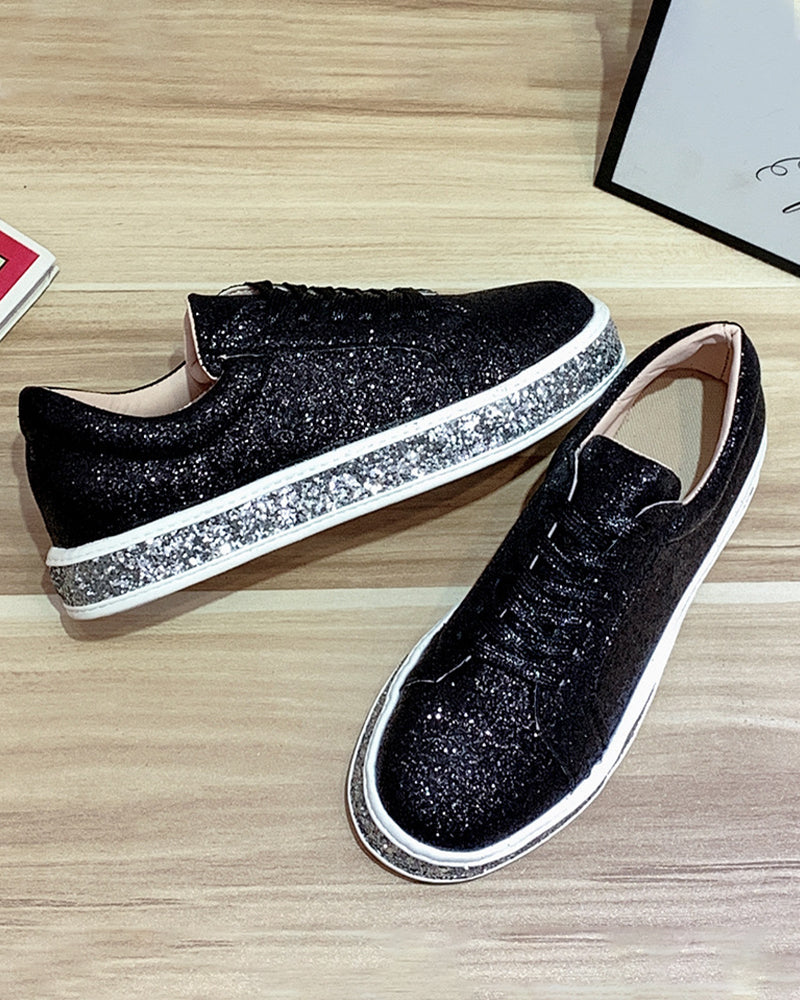 Plateau glitter dames sneakers