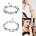 Vierkante glazen kristal armband
