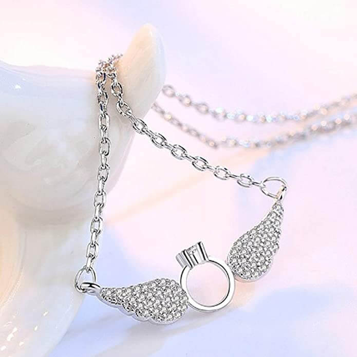 Glimmende engel vleugels hanger ketting