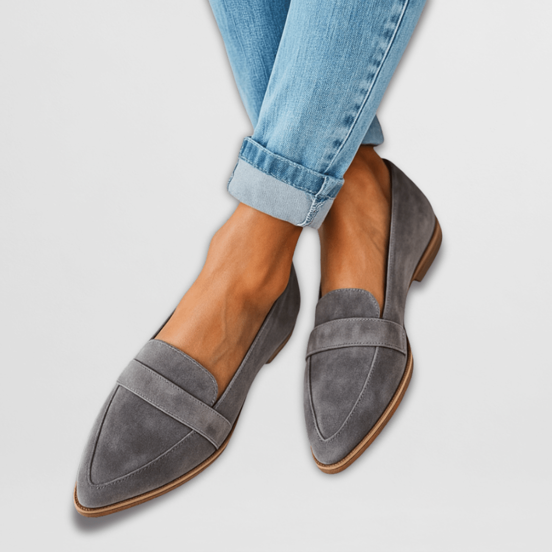 Damesloafers in suèdelook met gewatteerd voetbed