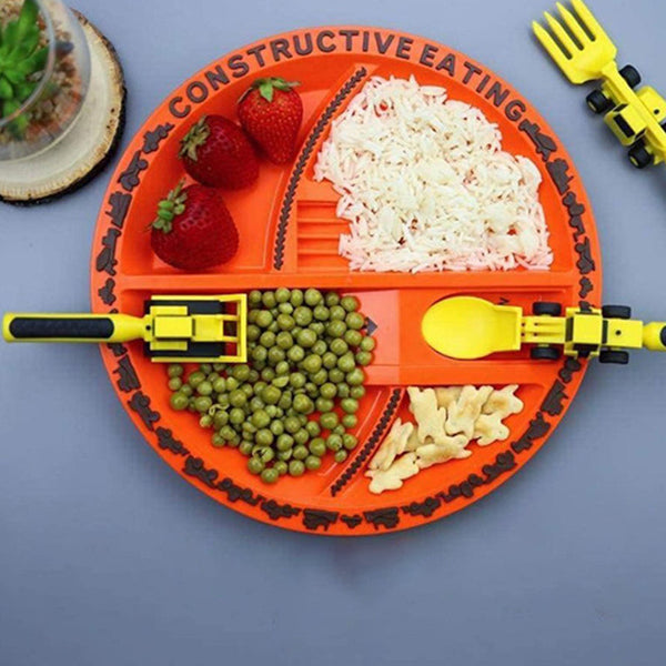 Bulldozer kinderbestek set