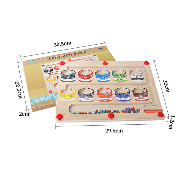 Magnetisch leerdoolhof voor kleur en getalherkenning