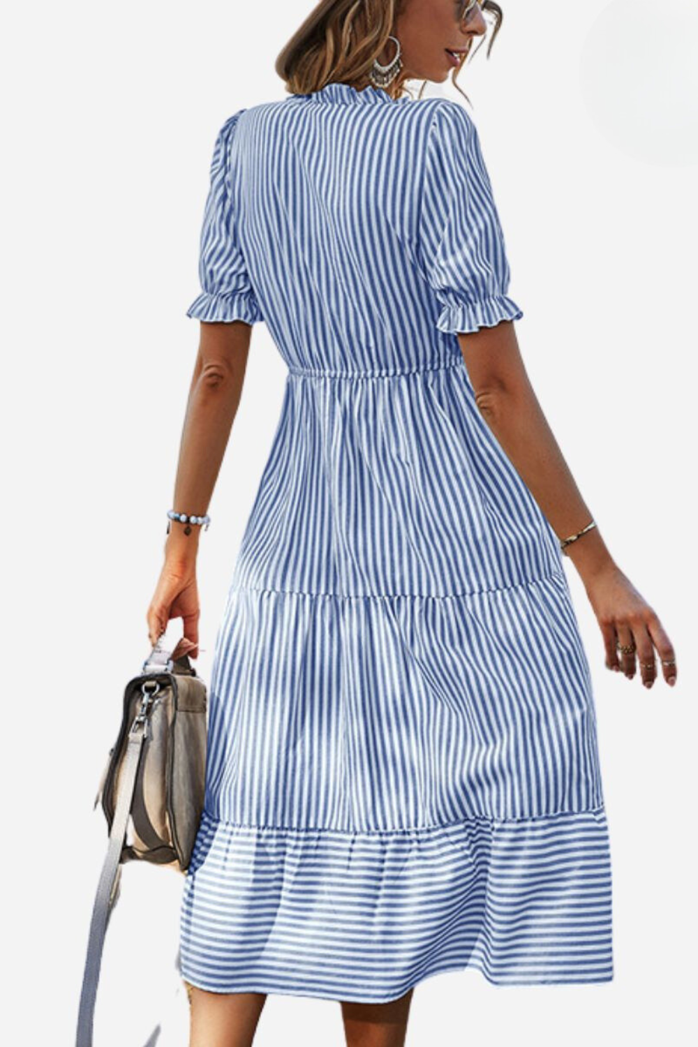 Gestreepte zomer midi jurk