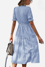 Gestreepte zomer midi jurk