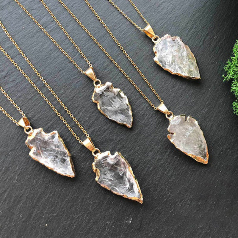 Natuurlijke kristal carnelian pijlpunt halsketting