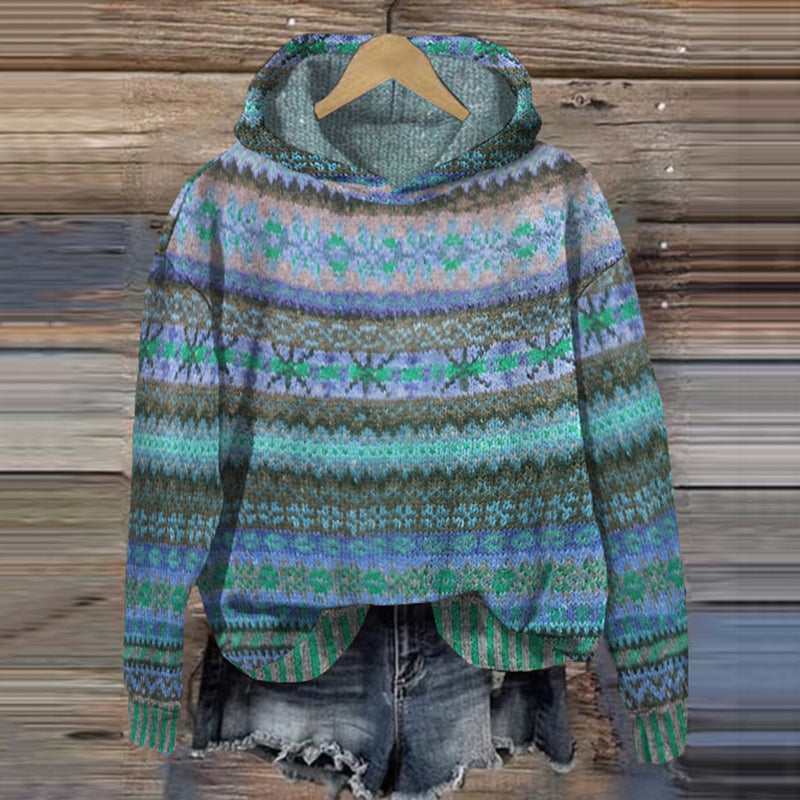 Warme dames hoodie met patroon