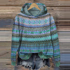 Warme dames hoodie met patroon