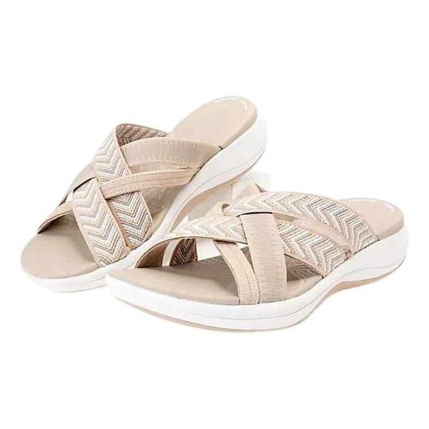 Luchtige dames slippers met schokabsorberend voetbed