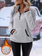 Kleurvol sweatshirt met halve ritssluiting