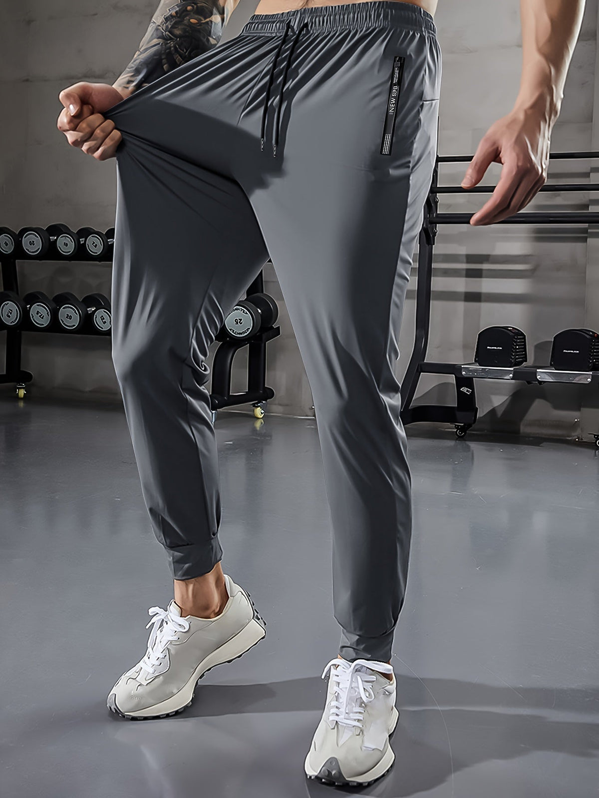 Effen heren sportbroek met zakken
