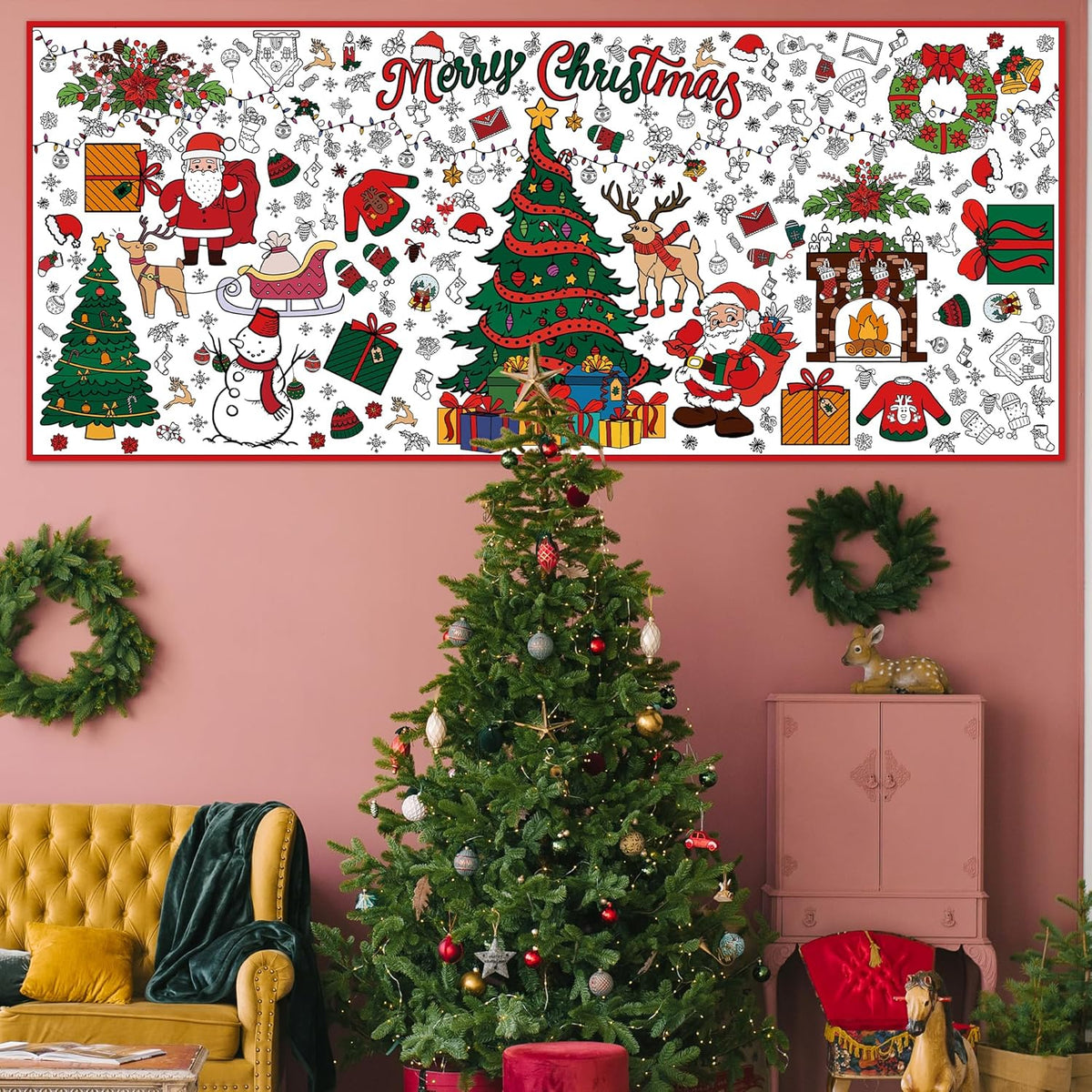 Jumbo kleur tafelkleed voor kerst