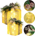 Verlichte kerstcadeau dozen
