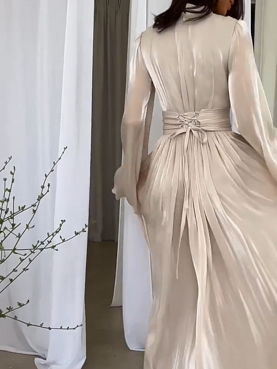 Fantasierijke maxi jurk met vloeiende snit