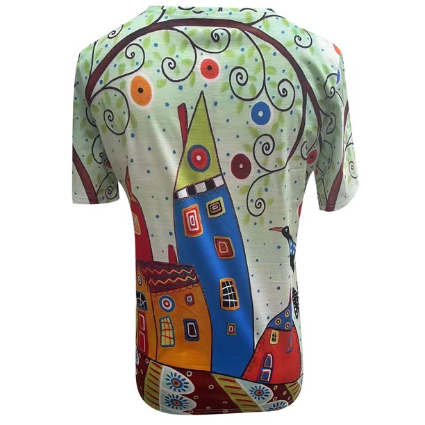 Licht dames T-shirt met print voor dagelijks gebruik en vakantie