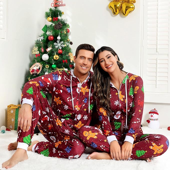 Koppel kerst matching onesie pyjama's