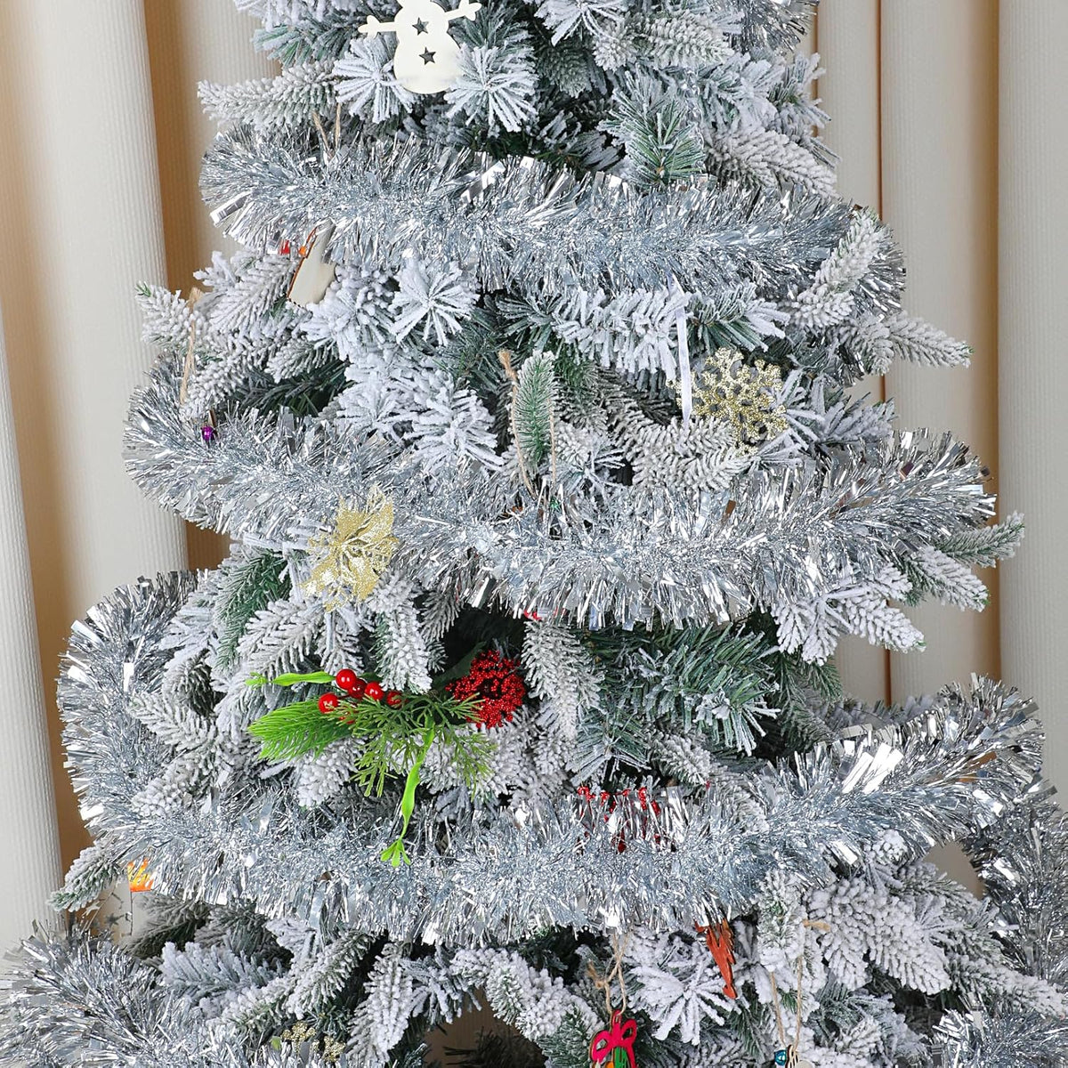 Zilveren kerst glitterslinger