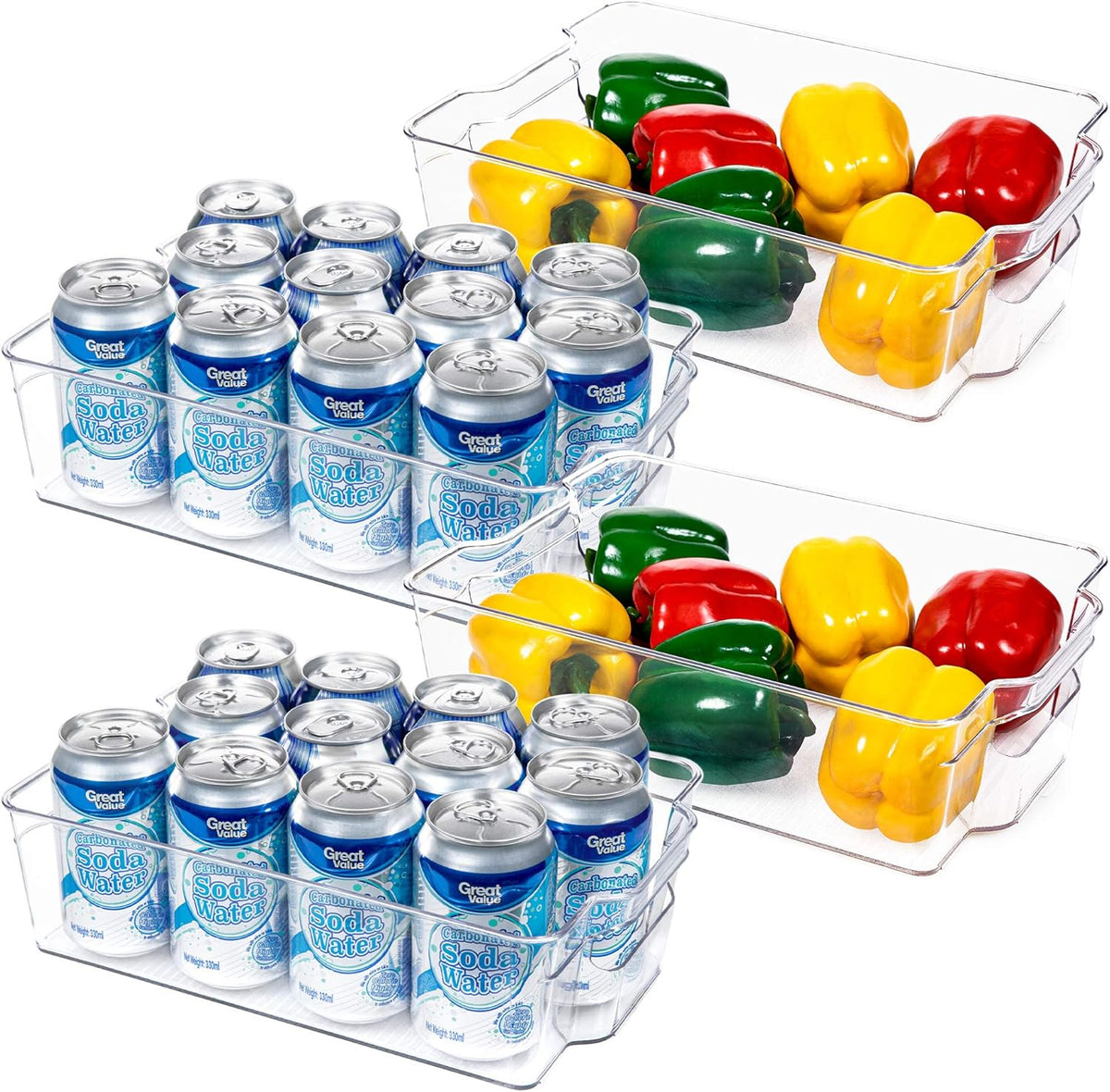 Transparante opbergboxen voor de koelkast (4 stuks)