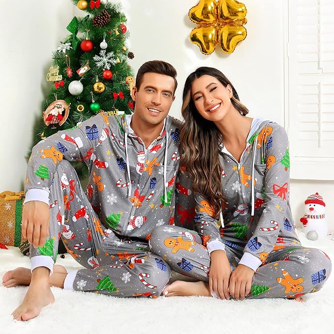 Koppel kerst matching onesie pyjama's