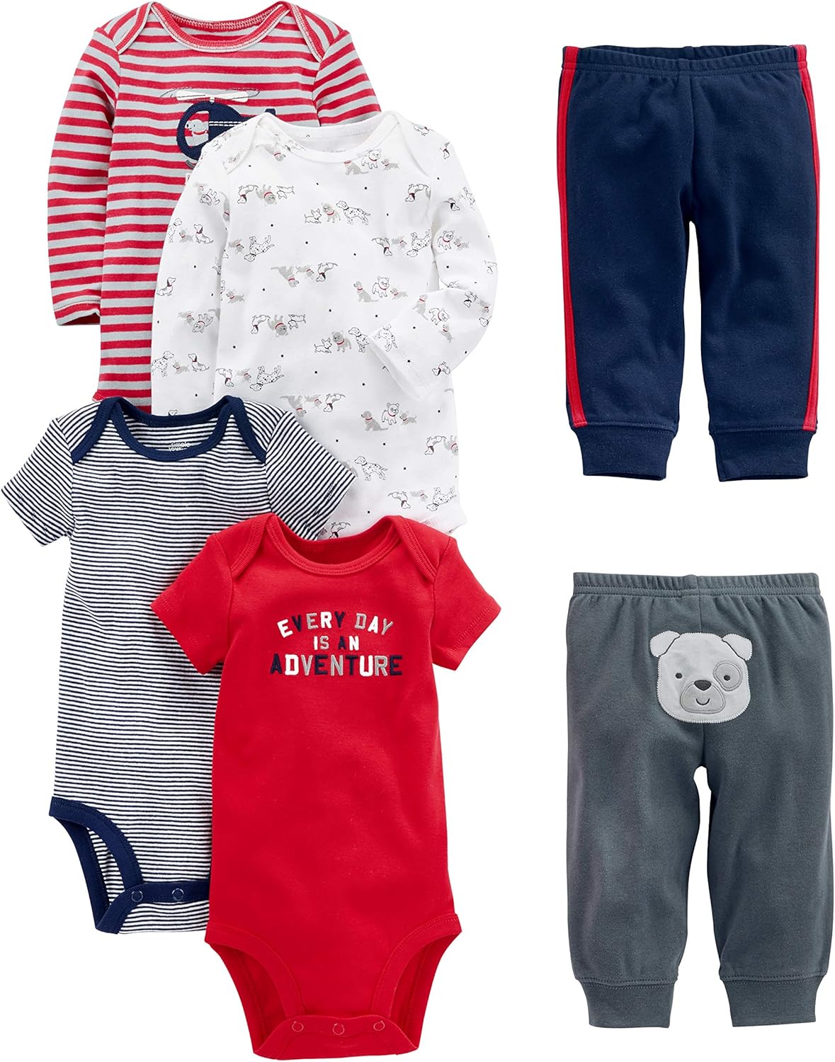 Uniseks baby 6-delige kledingset – materiaal: 100% katoen — afbeelding 3