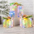 Verlichte kerstcadeau dozen