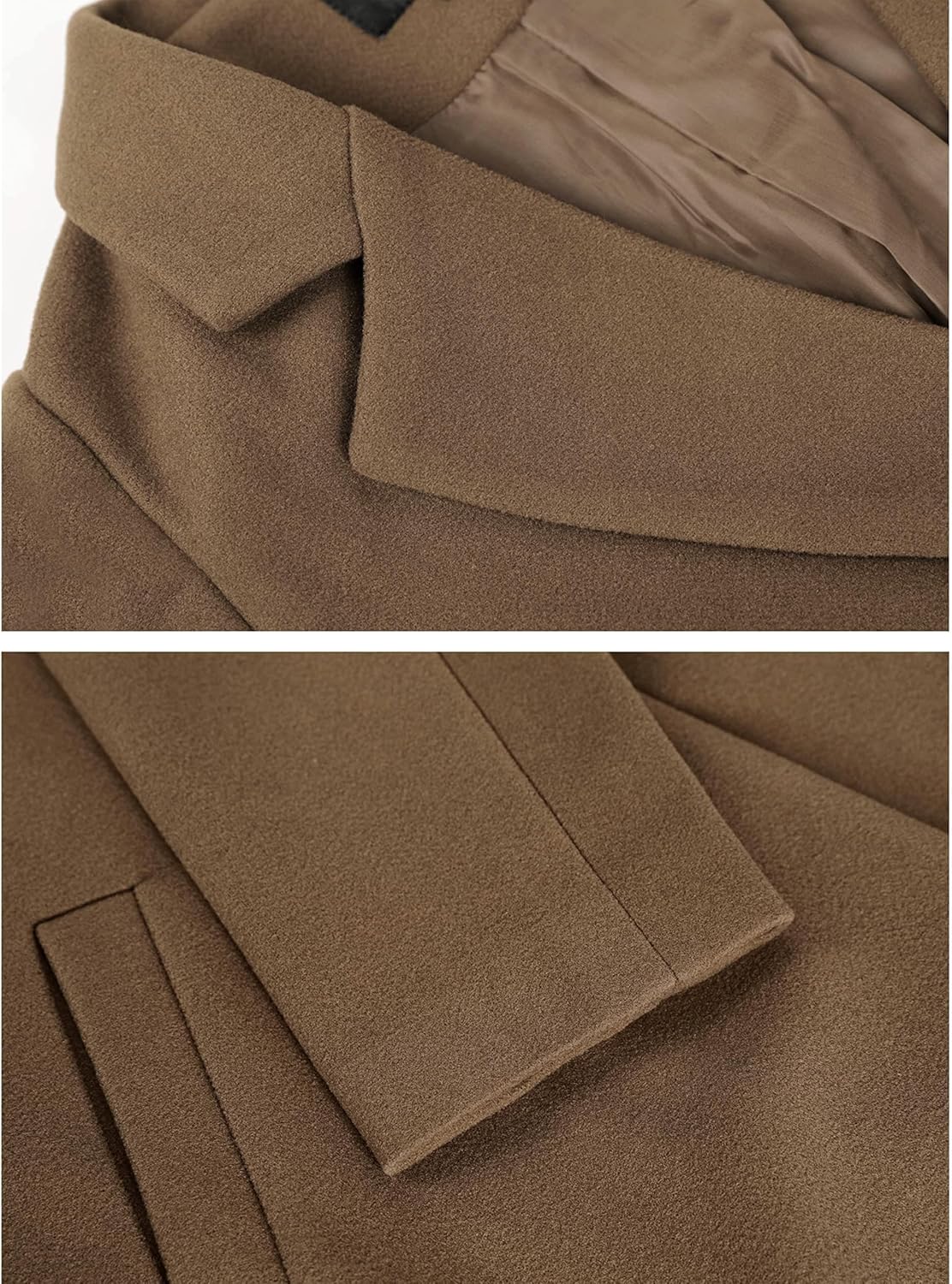 Dames winter wollen jas met notch revers