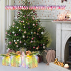 Verlichte kerstcadeau dozen