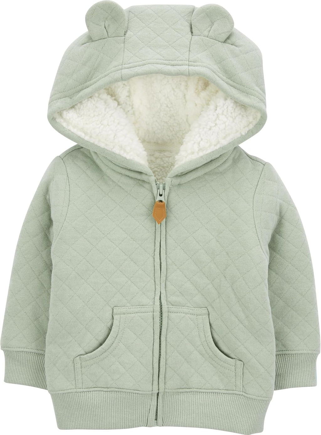Gevoerde baby sweater met capuchon