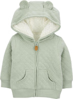 Gevoerde baby sweater met capuchon