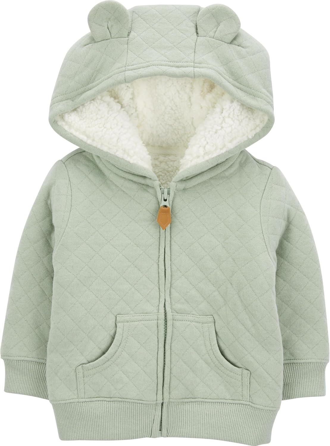 Gevoerde baby sweater met capuchon