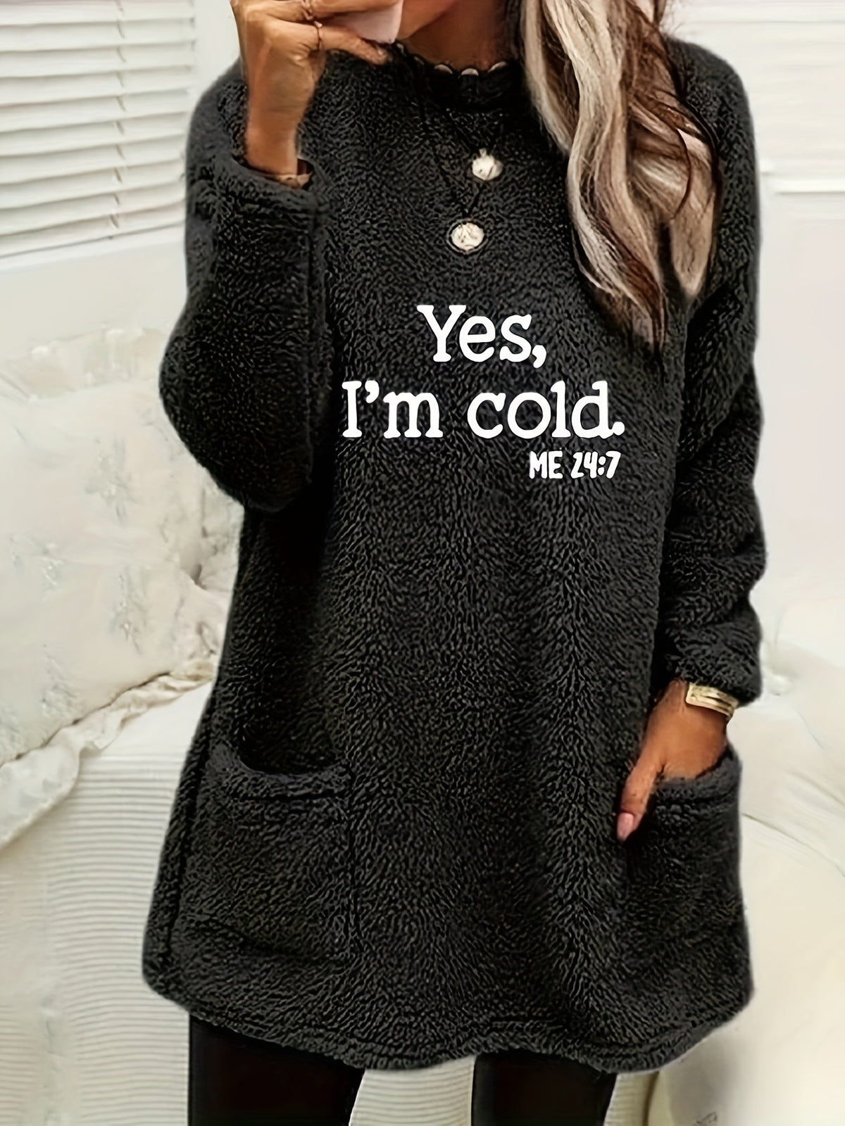 Fleece sweatshirt met print