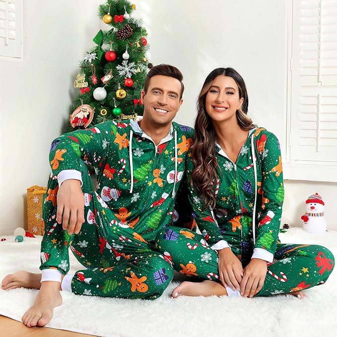 Koppel kerst matching onesie pyjama's