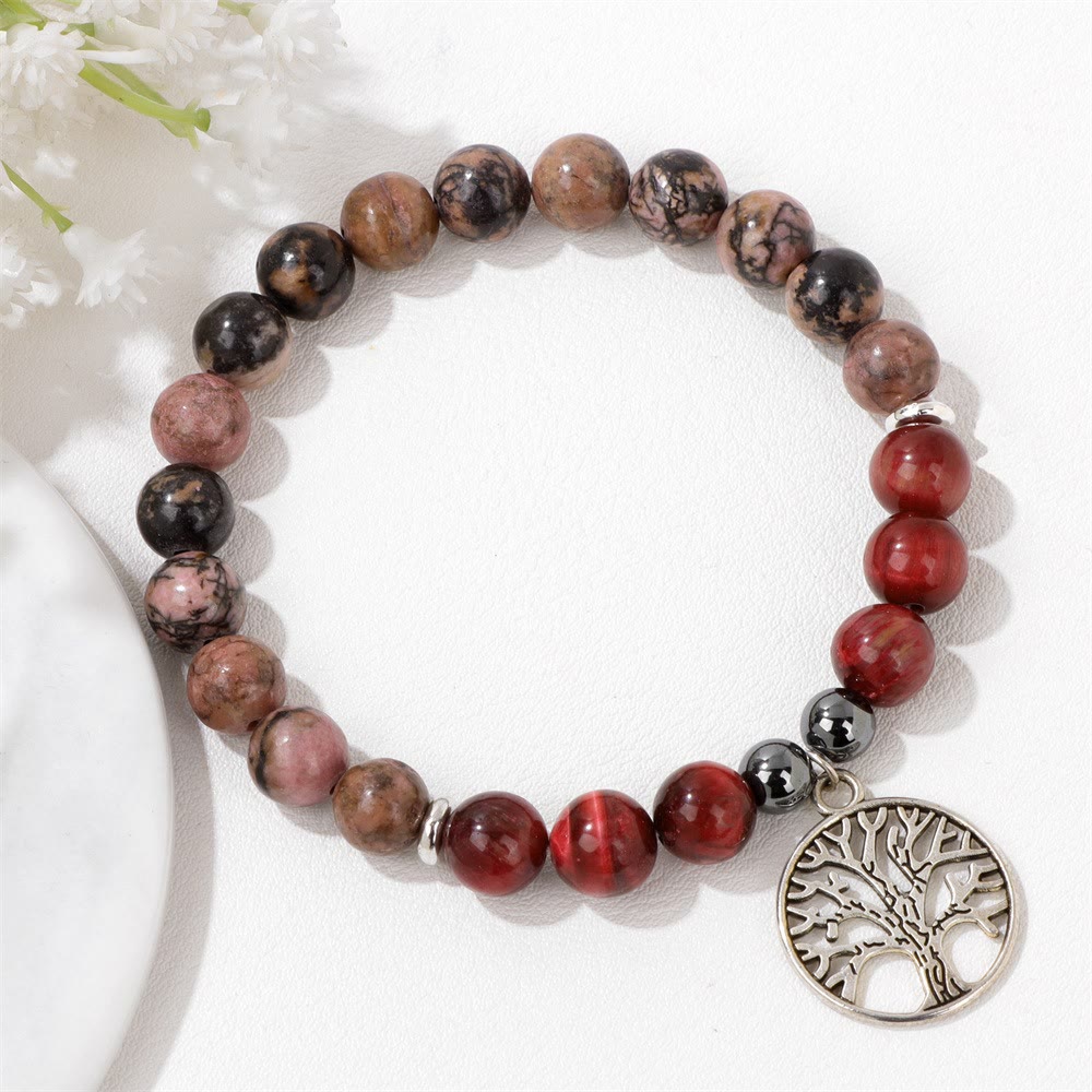 Natuurlijk kristal levensboom armband