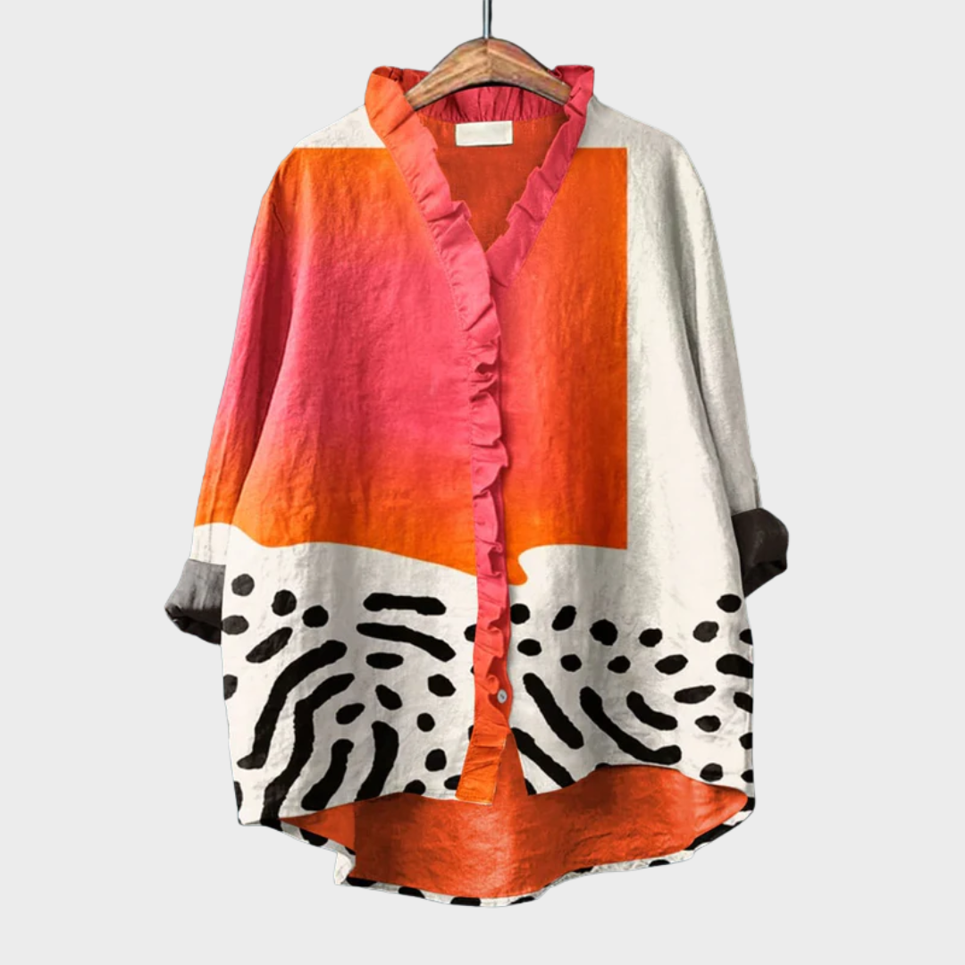 Lichte bedrukte blouse met lange mouwen