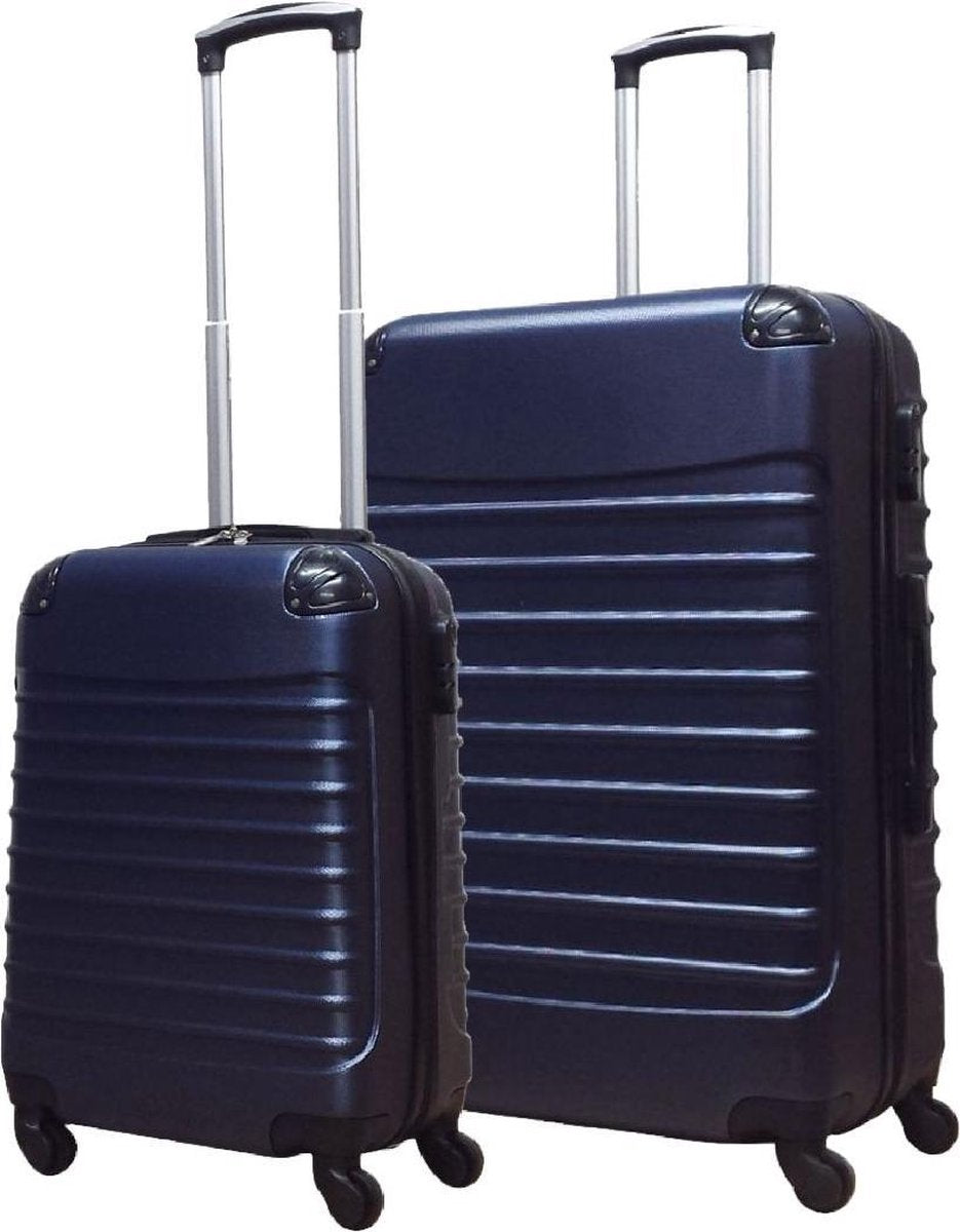2-Delige donkerblauwe hardcase kofferset