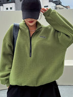 Effen pullover sweatshirt met ritssluiting