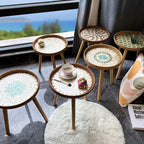 Scandinavische rotan bijzettafel