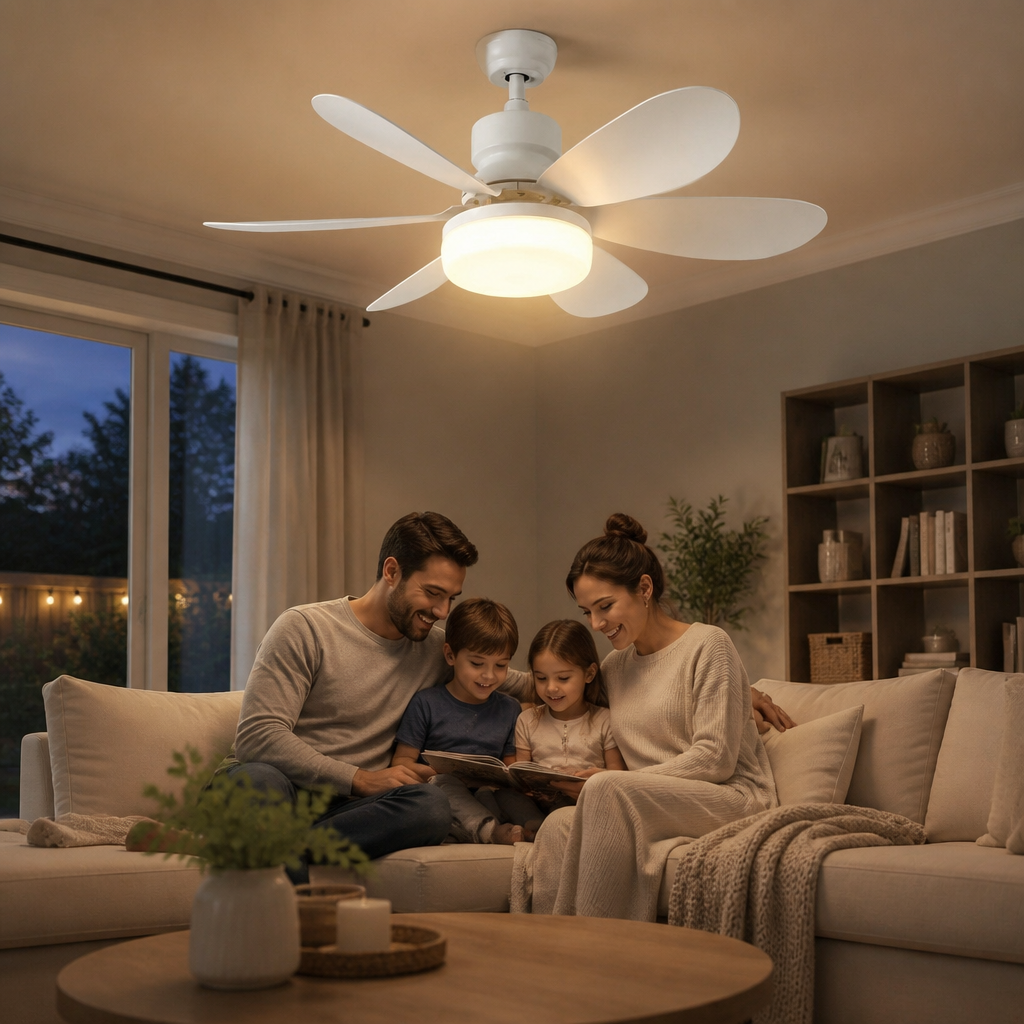 Plafondventilator met dimbare LED lamp