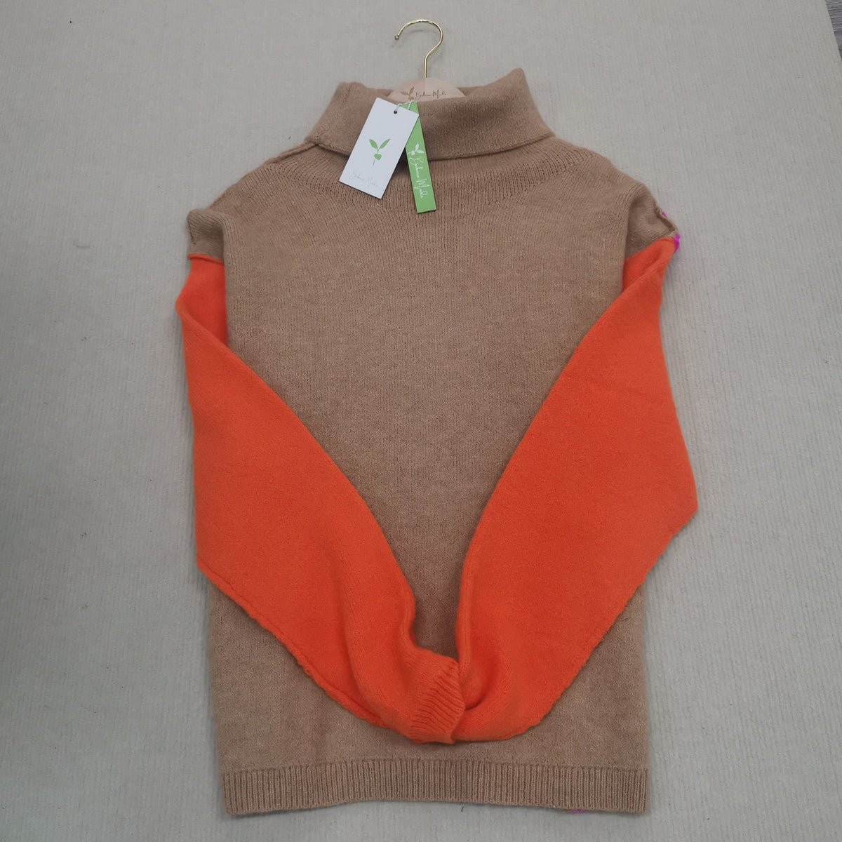 Indrukwekkende color block gebreide trui — afbeelding 25