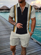 Tweedelige heren zomerset met polo en shorts