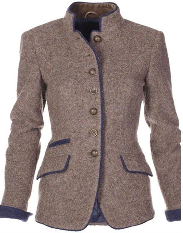 Evelina | Damesblazer van wolmix met zakken