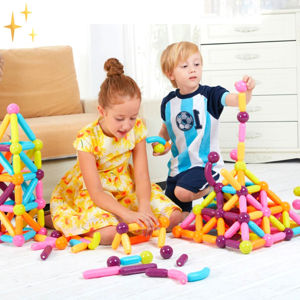 64 stuks magnetische bouwblokken