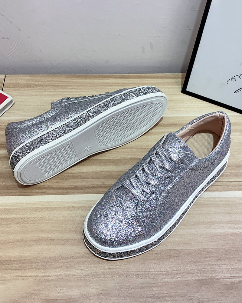 Plateau glitter dames sneakers