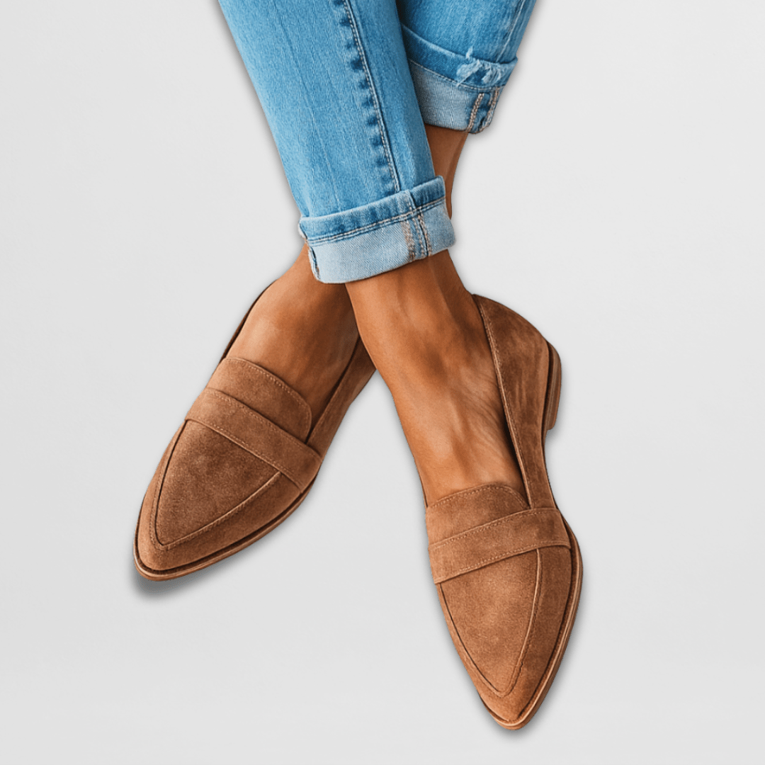 Damesloafers in suèdelook met gewatteerd voetbed