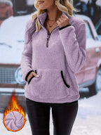 Kleurvol sweatshirt met halve ritssluiting