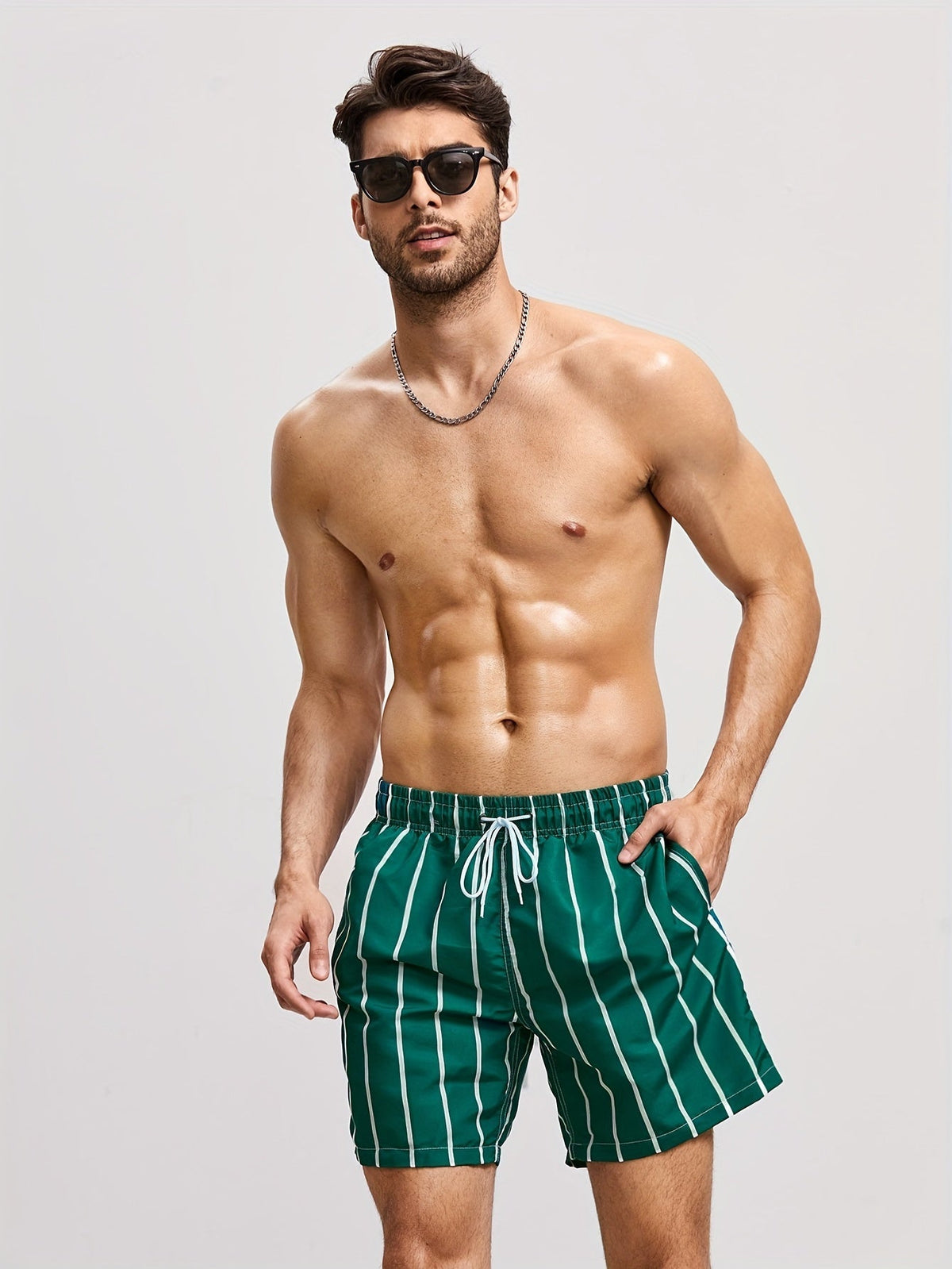 Lichte gestreepte zomershort