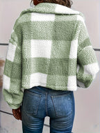 Geruite teddyjas met knoopsluiting