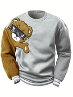 Heren sweatshirt met geborduurde cartoonbeer