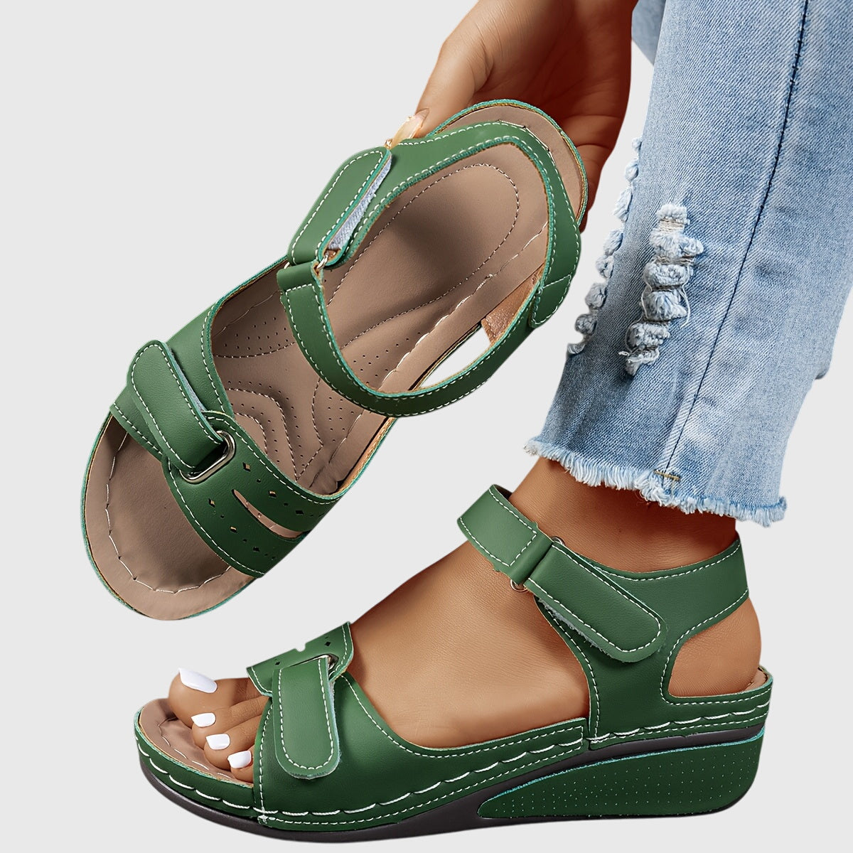 Rekbare sandalen met zachte antislipzool