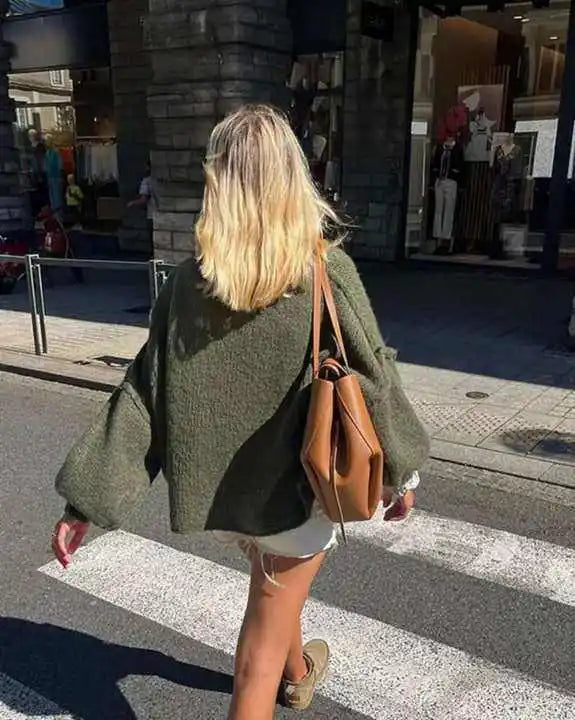 Oversized gebreide damestrui