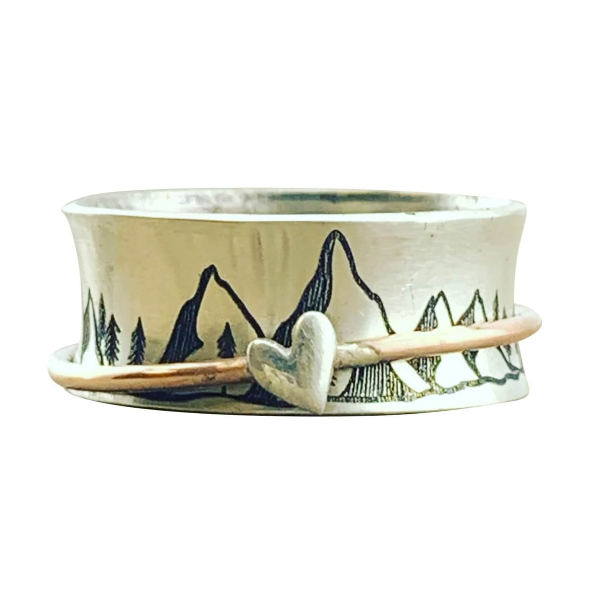 Loving mountain gepersonaliseerde spinner ring